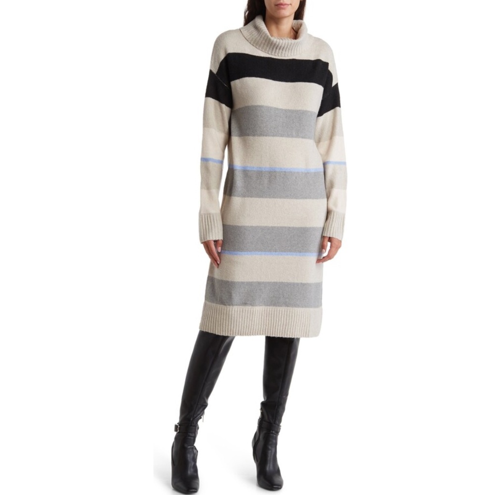 STITCHDROP: Autumnal Stripe Long Sleeve Sweater Dress (NWT)